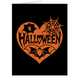 Halloween Heart, Orange Heart Shape, Spider Web