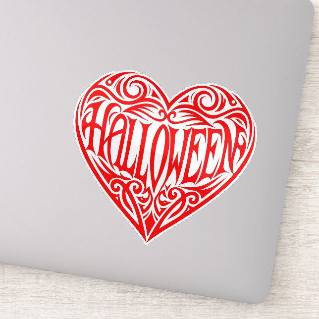 Halloween Heart, Red Heart, Holiday Aufkleber (Detail)