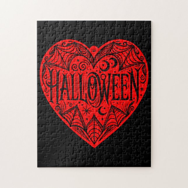 Halloween Heart, Red Heart Shape, Holiday (Vertikal)