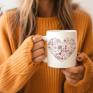Halloween Heart Red Spooky Doodles Halloween Tasse
