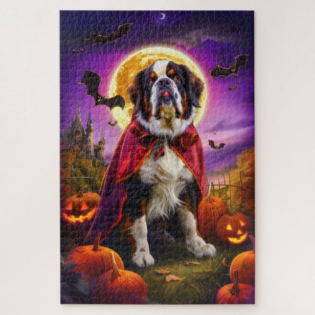 Halloween Heiliger Bernhard Vampir Kürbisse Grusel (Vertikal)