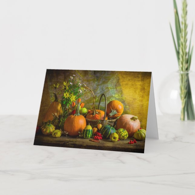 Halloween-Herbst-Fall-Kürbis-Einstellungs-Tabelle Karte (Vorderseite)