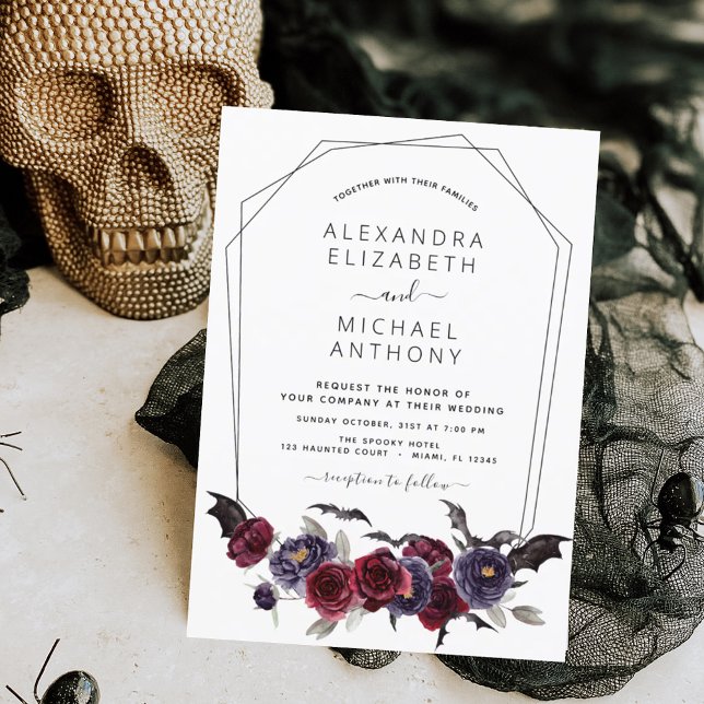 Halloween Herbst Herbst Burgund Hochzeit Flyer (Von Creator hochgeladen)