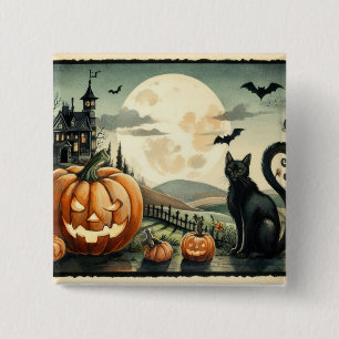 Halloween/Herbst/Herbst/Kürbis/Katze Button