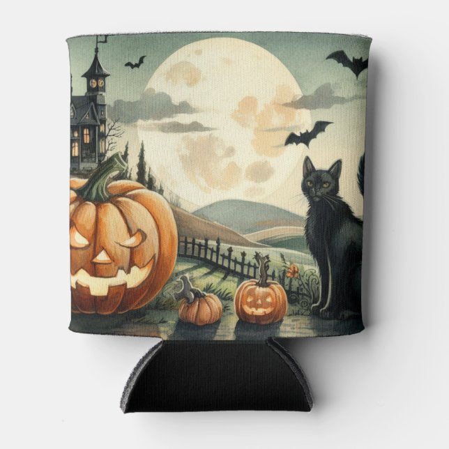 Halloween/Herbst/Herbst/Kürbis/Katze Dosenkühler (Vorderseite)