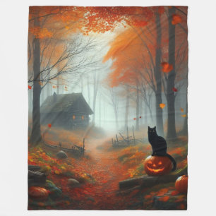 Halloween/Herbst/Herbst/Kürbis/Katze Fleecedecke
