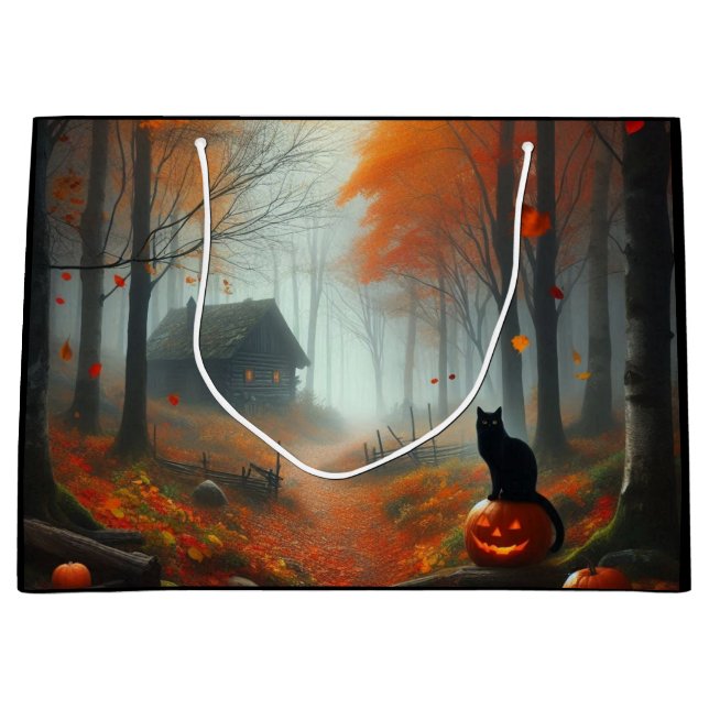 Halloween/Herbst/Herbst/Kürbis/Katze Große Geschenktüte (Vorderseite)