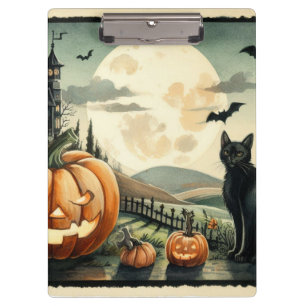 Halloween/Herbst/Herbst/Kürbis/Katze Klemmbrett
