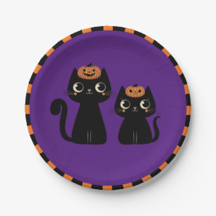 Halloween/Herbst/Herbst/Kürbis/Katze Pappteller