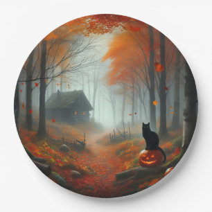Halloween/Herbst/Herbst/Kürbis/Katze Pappteller