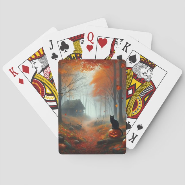 Halloween/Herbst/Herbst/Kürbis/Katze Spielkarten (Rückseite)