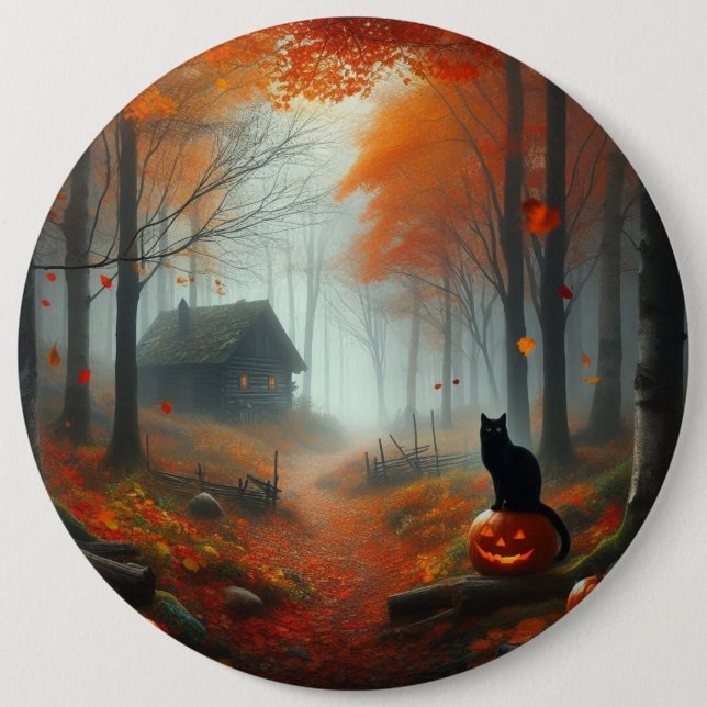 Halloween/Herbst/Herbst/Kürbis/Katzenpapier-Cups Button (Vorderseite)