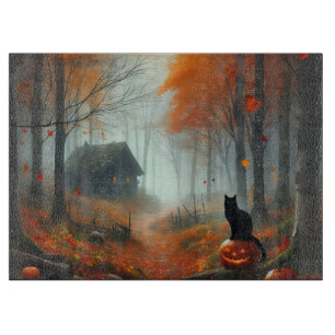 Halloween/Herbst/Spätherbst/Kürbis/Katze Schneidebrett