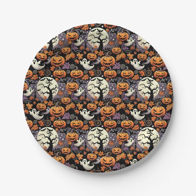 Halloween/Herbst/Spätherbst Pappteller (Vorderseite)