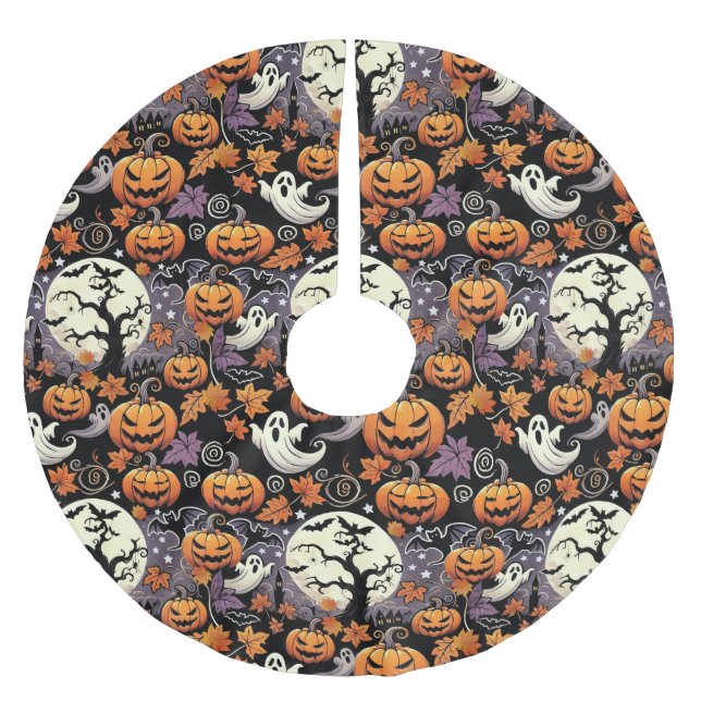 Halloween/Herbst/Spätherbst Polyester Weihnachtsbaumdecke (Vorderseite)