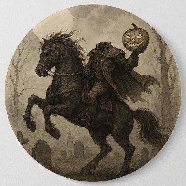Halloween/Herbst: Vintag/gotisch Button (Vorderseite)