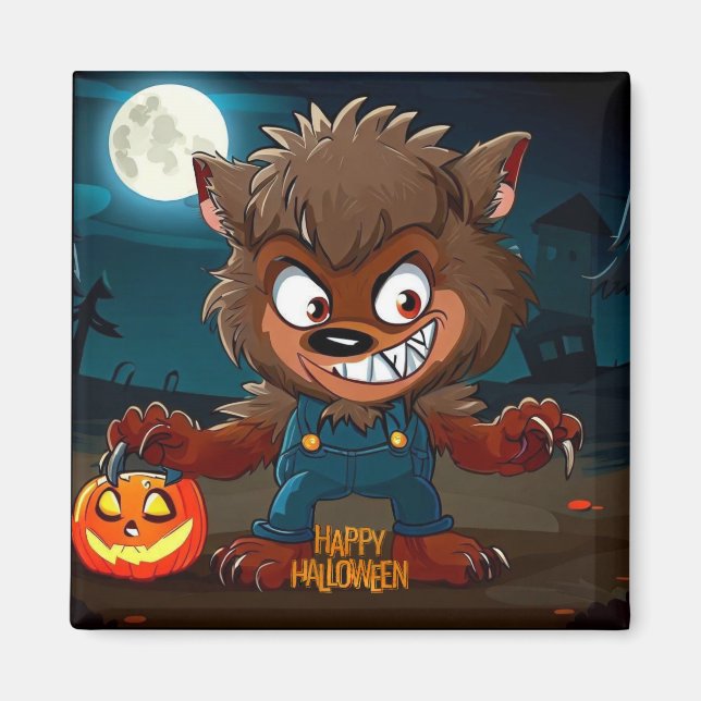 Halloween/Herbst/Werwolf/Cartoon Magnet (Vorne)