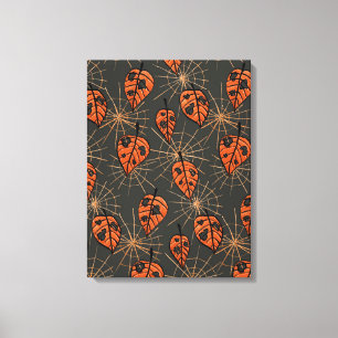 Halloween-Herbstblätter Leinwanddruck