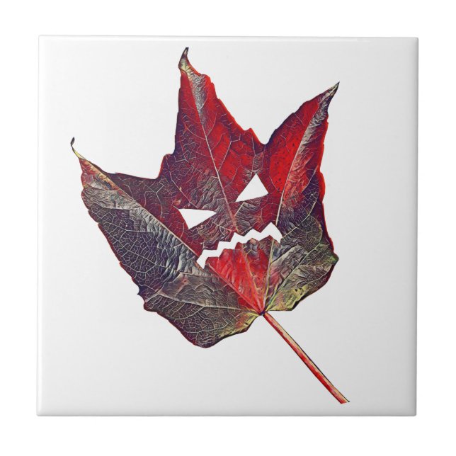 Halloween-Herbstblätterblättriger Erntedank Fliese (Vorderseite)