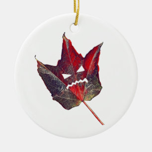Halloween-Herbstblätterblättriger Erntedank Keramik Ornament