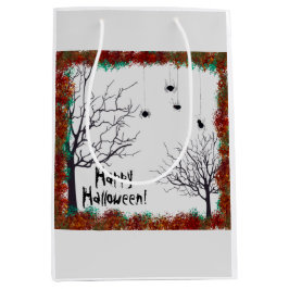 Halloween Herbstlaubs Gnarly Trees Spiders Mittlere Geschenktüte