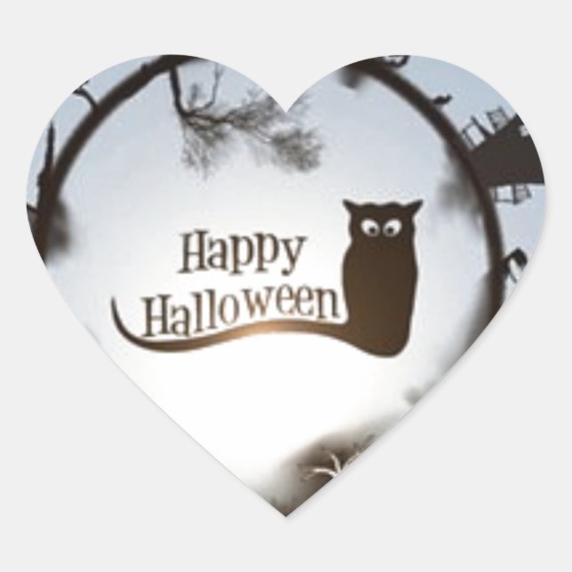 halloween Herz-Aufkleber (Vorderseite)