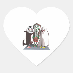 Halloween Herz-Aufkleber
