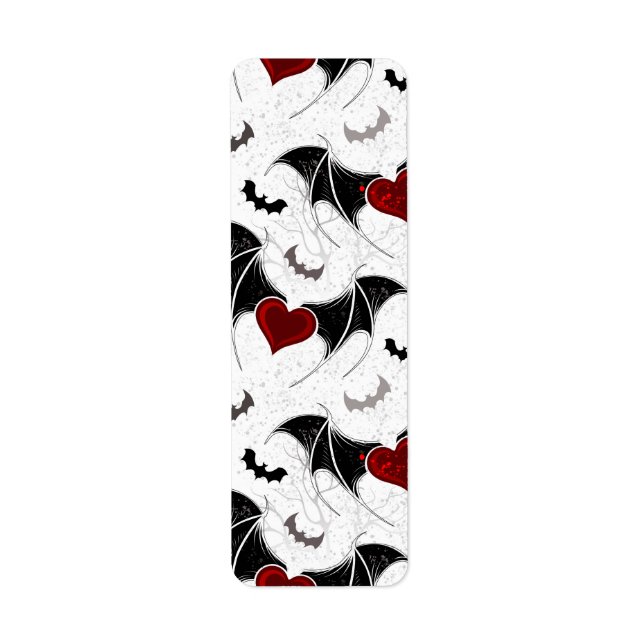 Halloween-Herz mit schwarzen Fledermausflügeln (Vorne)