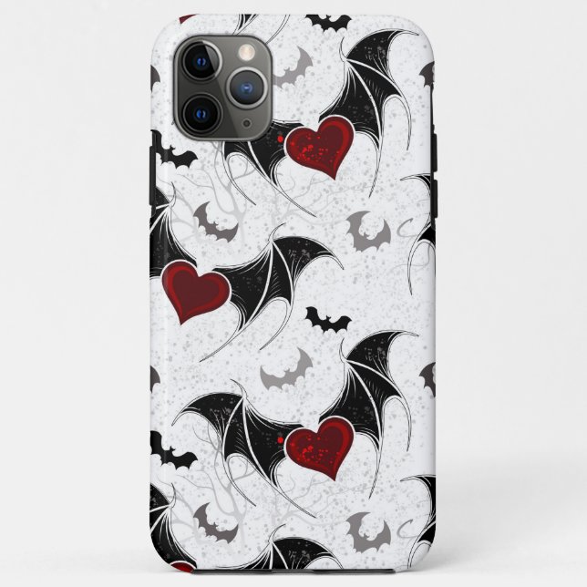 Halloween-Herz mit schwarzen Fledermausflügeln Case-Mate iPhone Hülle (Rückseite)