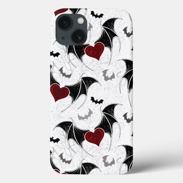 Halloween-Herz mit schwarzen Fledermausflügeln Case-Mate iPhone Hülle (Rückseite)