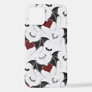 Halloween-Herz mit schwarzen Fledermausflügeln iPhone 12 Hülle