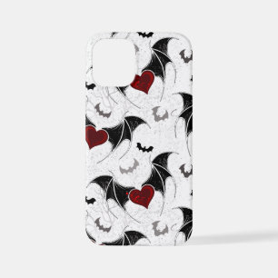 Halloween-Herz mit schwarzen Fledermausflügeln iPhone 12 Mini Hülle