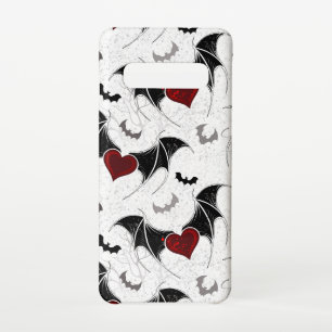 Halloween-Herz mit schwarzen Fledermausflügeln Samsung Galaxy S10 Hülle
