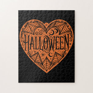 Halloween-Herz, Orange Herzform, Feiertag