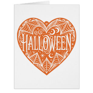 Halloween Herz, Orangefarbene Herzform, Urlaub