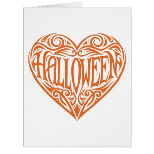 Halloween-Herz, Oranges Herz, Feiertag
