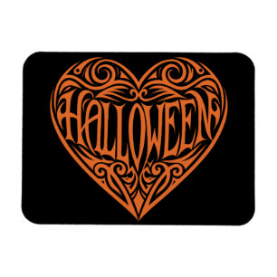 Halloween-Herz, Oranges Herz, Feiertag Magnet