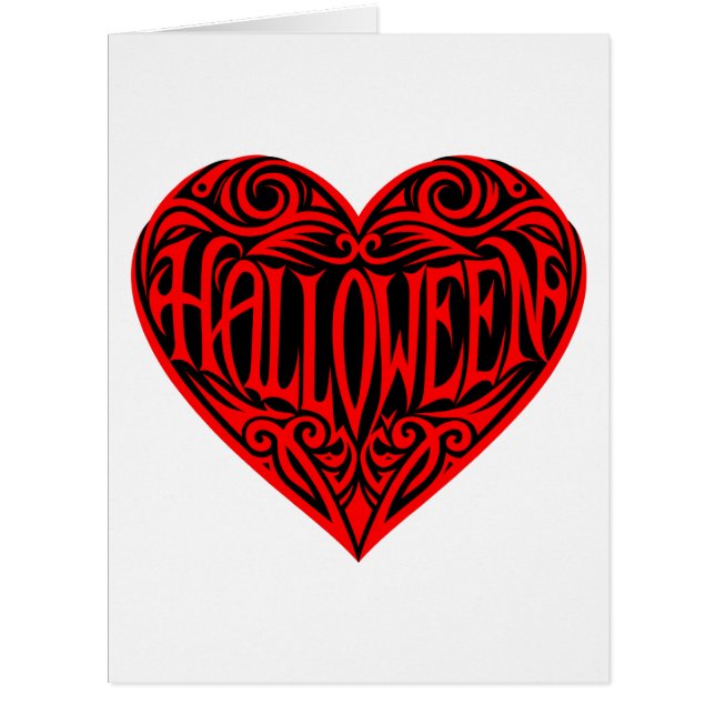 Halloween-Herz, rotes Herz, Feiertag (Vorderseite)