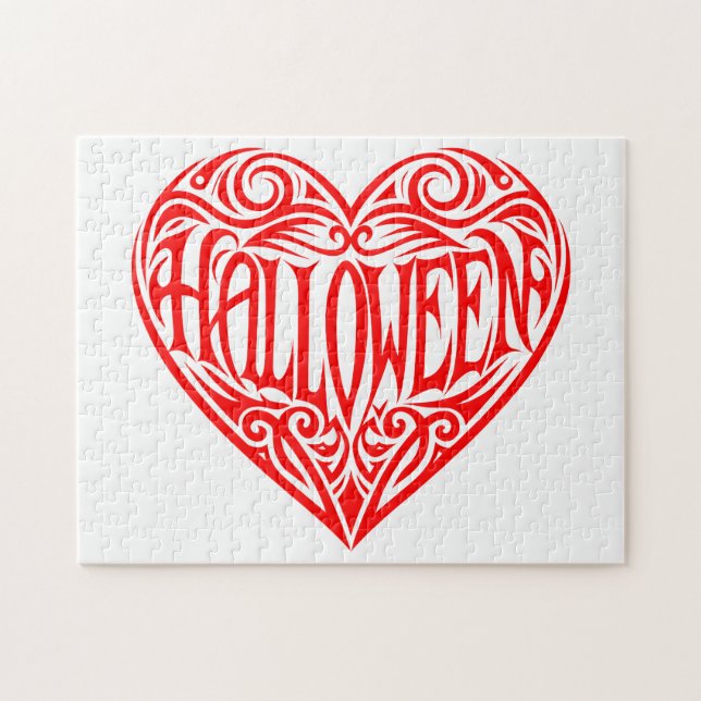 Halloween-Herz, rotes Herz, Feiertag (Horizontal)