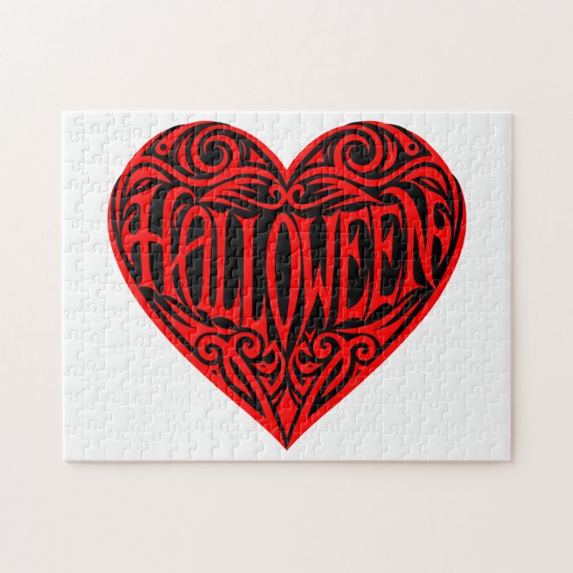 Halloween Herz, Rotes Herz, Feiertag (Horizontal)
