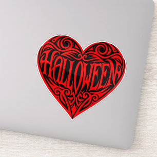 Halloween-Herz, rotes Herz, Feiertag Aufkleber