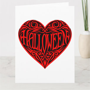 Halloween-Herz, rotes Herz, Feiertag Karte