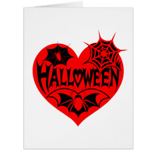 Halloween Herz, Rotes Herz Form, Spinnennetz