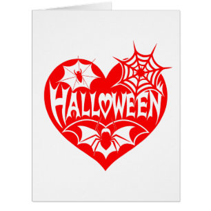 Halloween-Herz, rotes Herz, Spinnennetz