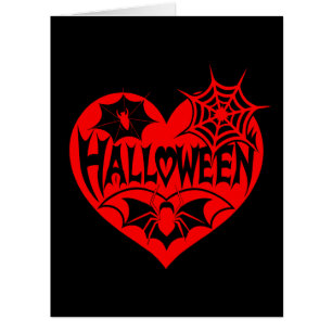 Halloween-Herz, rotes Herz, Spinnennetz