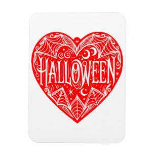 Halloween-Herz, rotes Herzform, Feiertag Magnet