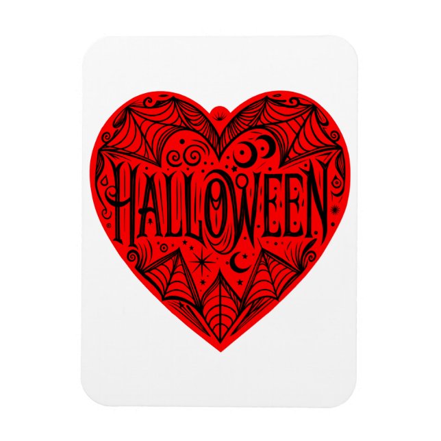 Halloween-Herz, rotes Herzform, Feiertag Magnet (Vertikal)