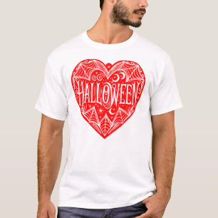 Halloween-Herz, rotes Herzform, Feiertag T-Shirt