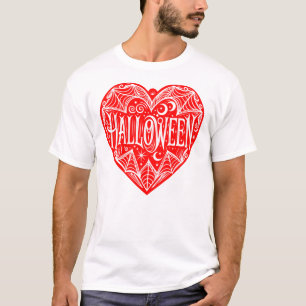 Halloween-Herz, rotes Herzform, Feiertag T-Shirt