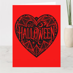 Halloween-Herz, schwarze Herzform, Feiertag Karte